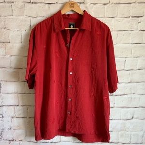 Aureus Silk Shirt Button-Up, Embroidered , Men’s L